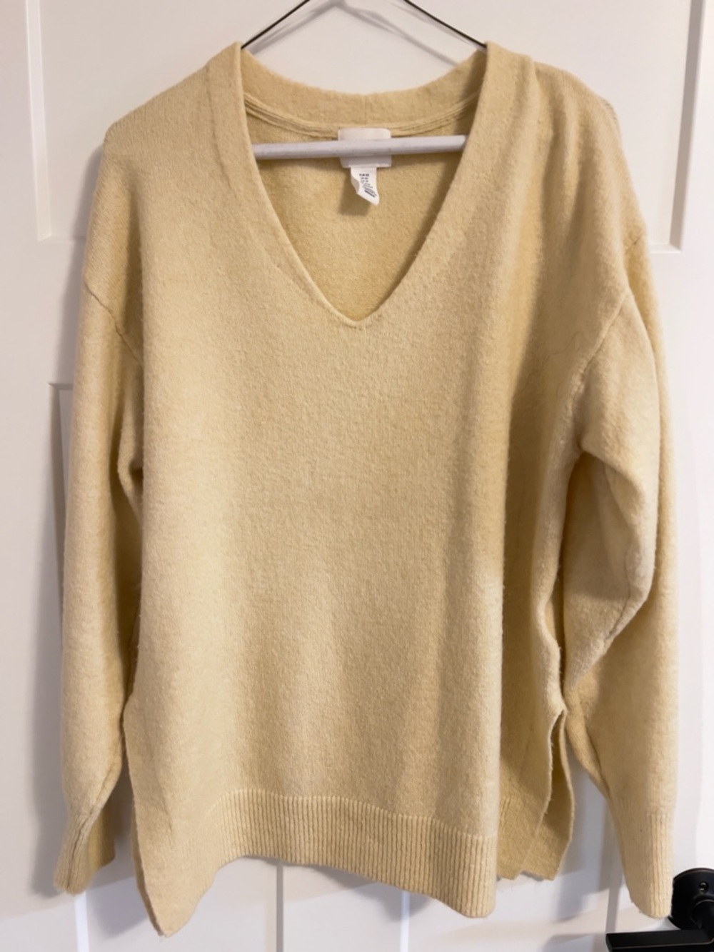 H&M Pale Yellow V-Neck Sweater